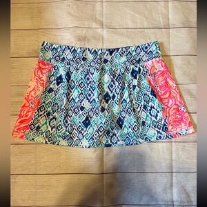 Lilly Pulitzer luxletic Avie skort in serene blue kaleidoscope size xl